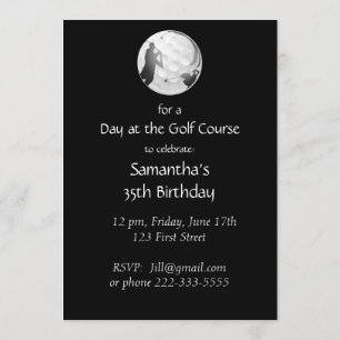 Aangepaste golfbaan Verjaardagsfeest Uitnodigen Kaart
