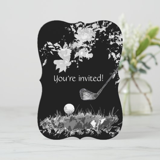 Aangepaste golfbaan Verjaardagsfeest Uitnodigen Kaart (Staand voorkant)