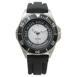 Aangepaste golfbal sporten golfer citaat zwart en  horloge