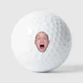 Aangepaste golfballen met grappig gezicht uitgesne (Voorkant)