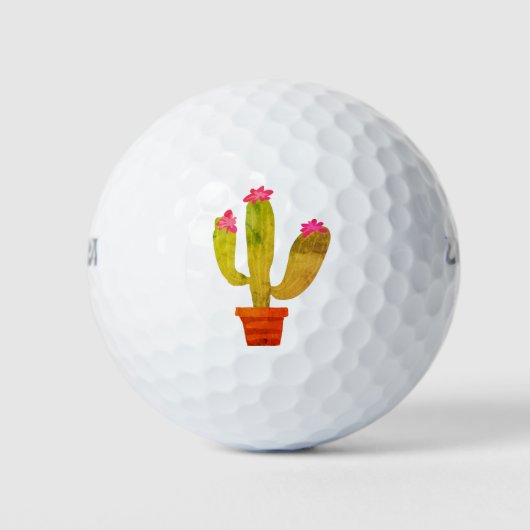 Aangepaste golfballen met leuke cactus plant logo (Voorkant)