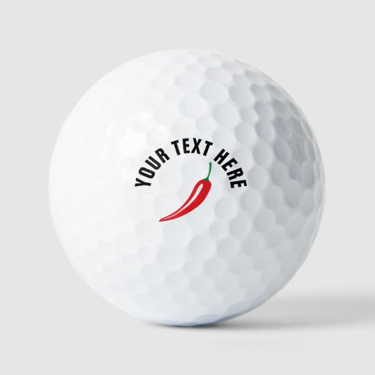 Aangepaste golfballen met logo van rode oliepaprik (Voorkant)
