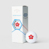 Aangepaste golfballen met rode bloem monogram logo (Verpakking)