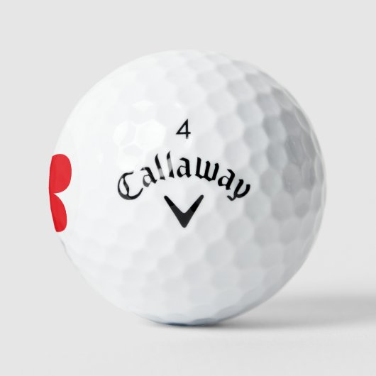 Aangepaste golfballen met rode bloem monogram logo (Logo)