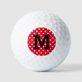 Aangepaste golfballen met rode polka-stippen afdru (Voorkant)