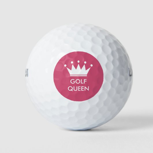 Aangepaste golfballen met roze prinses kroon (Voorkant)