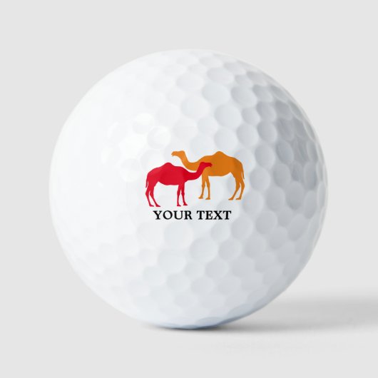 Aangepaste golfballen met twee kamelensilhouettes (Voorkant)