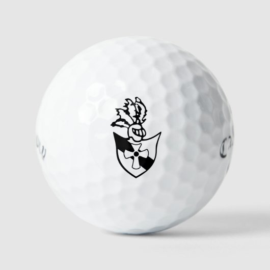 Aangepaste golfballen w / TG Crest in zwart en wit (Voorkant)