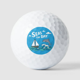 Aangepaste golfbalset- zeevaart de dag golfballen