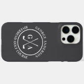 Aangepaste golfclub-hoes met gepersonaliseerd mono Case-Mate iPhone case (Achterkant (horizontaal))