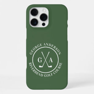 Aangepaste golfclub-hoes met gepersonaliseerd mono iPhone 16 pro max hoesje