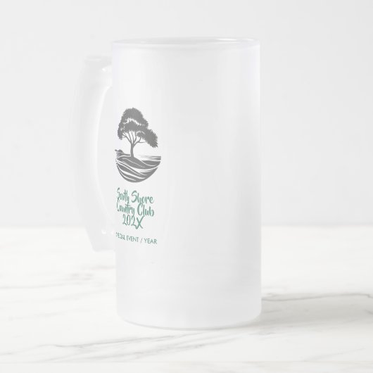 Aangepaste golfclub Logo Matglas Bierpul (Voorkant links)