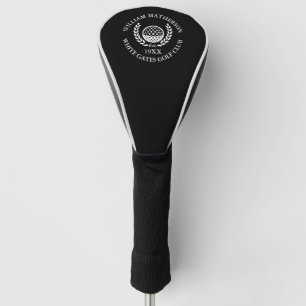 Aangepaste Golfclub Naam Gepersonaliseerd Zwart En Golfheadcover