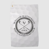 Aangepaste Golfclub Naam Golfbal Golfhanddoek (Voorkant)