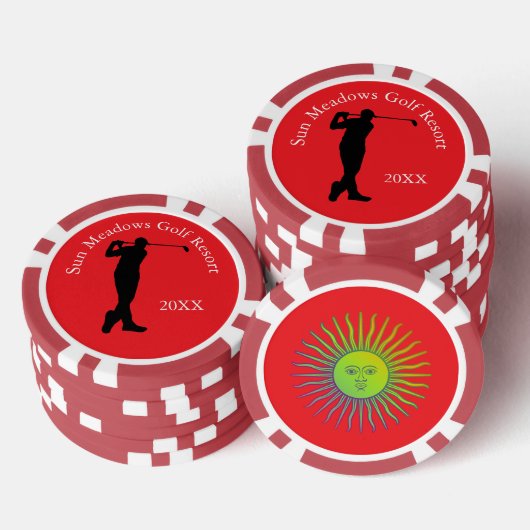 Aangepaste golfclub naam Mannen Poker Chips (Opstapeling)