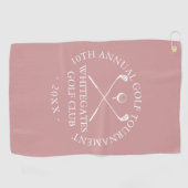 Aangepaste Golfclub Toernooi Stof Roze Roze Golfhanddoek (Horizontaal)