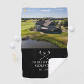 Aangepaste golfclubnaam en zwart-witfoto golfhanddoek (Insitu)