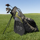 Aangepaste golfclubnaam en zwart-witfoto golfhanddoek (Groen)