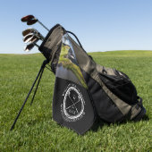 Aangepaste golfclubnaam en zwart-witfoto golfhanddoek (Groen)