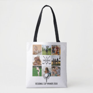 Aangepaste golfcollage met monogramontwerp tote bag