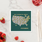 Aangepaste Golfcursus van Amerika kaart Napkins Servetten (Insitu)