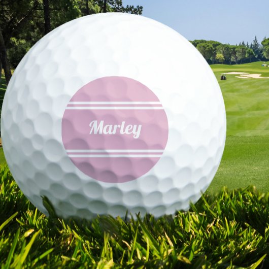 Aangepaste Golfer Classic Naam Initiaal Roze Voor Golfballen