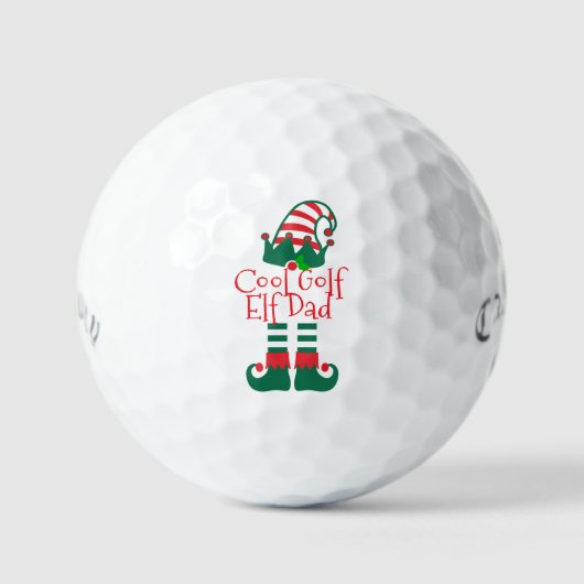 Aangepaste Golfer Dad Elf Gepersonaliseerde Kerstn Golfballen (Voorkant)