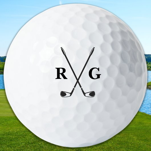 Aangepaste golfer gepersonaliseerde 2 monogram ini golfballen