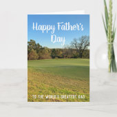 Aangepaste Golfer Happy Vaderdag Golf Course Foto Kaart (Voorkant)