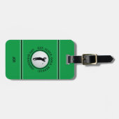 Aangepaste golfer met groene golfbal contact-ID vo Bagagelabel (Voorkant horizontaal)