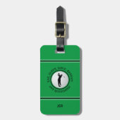 Aangepaste golfer met groene golfbal contact-ID vo Bagagelabel (Voorkant verticaal)