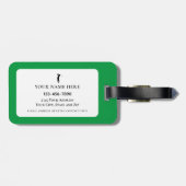 Aangepaste golfer met groene golfbal contact-ID vo Bagagelabel (Achterkant horizontaal)