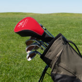 Aangepaste golfer monogram RED golf headcover (Insitu)