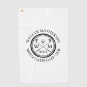 Aangepaste golfer naam monogram golfclub naam en d golfhanddoek (Voorkant)