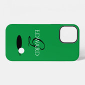Aangepaste golfer naam monogram groene golfbal iPhone hoesje (Achterkant horizontaal)