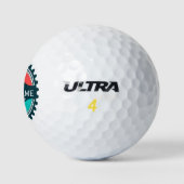 Aangepaste golfer naam rood groen golfballen (Logo)