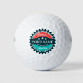 Aangepaste golfer naam rood groen golfballen (Voorkant)