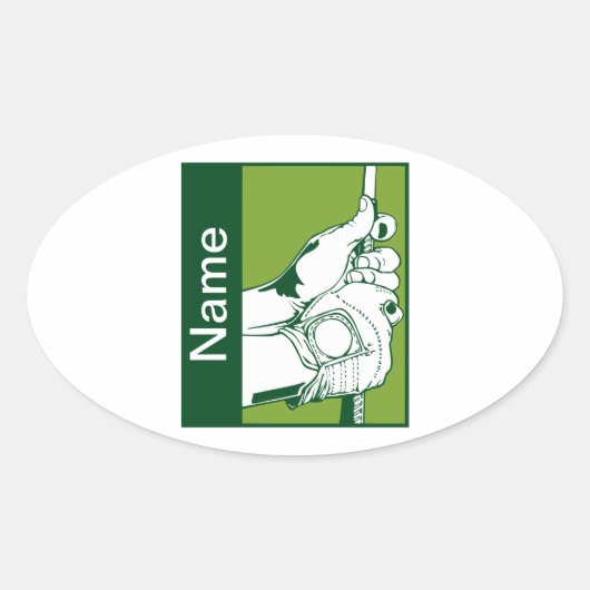 Aangepaste golfer ovale sticker (Voorkant)
