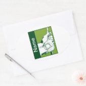 Aangepaste golfer ovale sticker (Envelop)