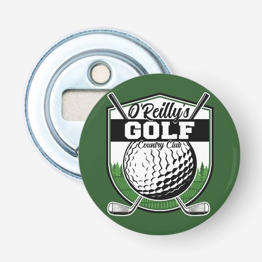 Aangepaste Golfer Player Pro Golf Country Club Button Flesopener (Voorkant)