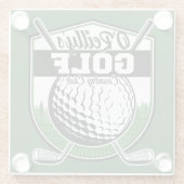 Aangepaste Golfer Player Pro Golf Country Club Glazen Onderzetter (Achterkant)