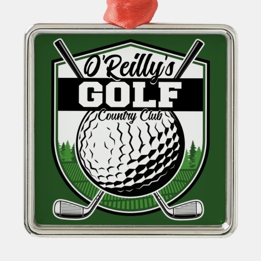 Aangepaste Golfer Player Pro Golf Country Club Metalen Ornament (Voorkant)