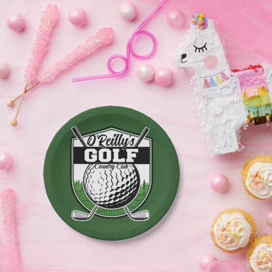 Aangepaste Golfer Player Pro Golf Country Club Papieren Bordje (Feest)