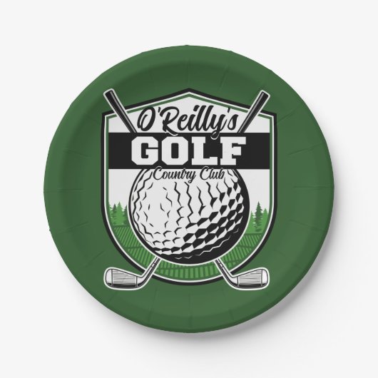 Aangepaste Golfer Player Pro Golf Country Club Papieren Bordje (Voorkant)