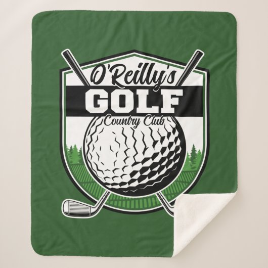 Aangepaste Golfer Player Pro Golf Country Club Sherpa Deken (Voorkant)