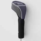 Aangepaste Golfer Sport Modern Monogram Club Blauw Golfheadcover (Schuin)