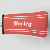 Aangepaste Golfer Sport Moderne Monogram Rode Club Golfheadcover (Voorkant)
