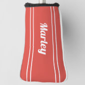 Aangepaste Golfer Sport Moderne Monogram Rode Club Golfheadcover (Draai 90)