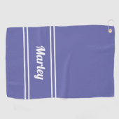 Aangepaste Golfer Sports Name Monogram Cute Peri B Golfhanddoek (Horizontaal)
