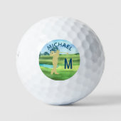 Aangepaste golfernaam 3-D monogram    Golfballen (Voorkant)